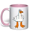 Чашка с цветной ручкой F(D)uck Нежно розовый фото