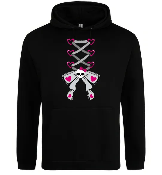 Чоловіча толстовка (худі) Рожевий корсет Чорний фото