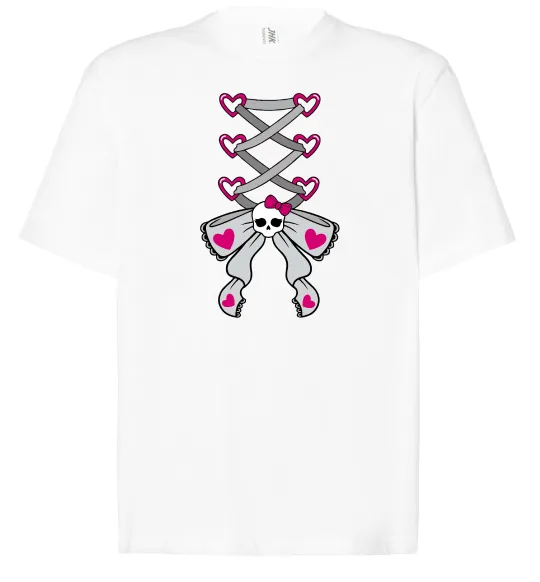 Футболка Оверсайз Рожевий корсет Белый фото