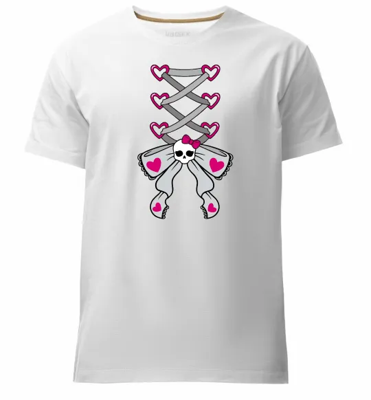 Мужская премиум футболка Рожевий корсет Белый фото