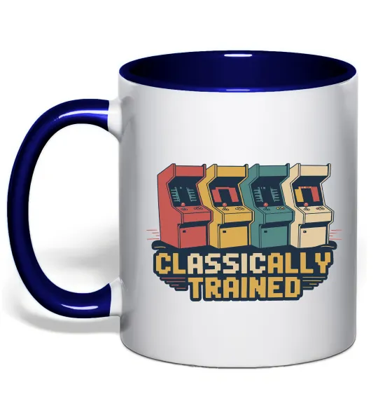 Чашка з кольоровою ручкою Retro games Глибокий темно-синій фото