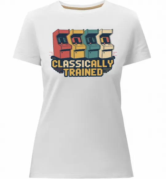 Женская премиум футболка Retro games Белый фото