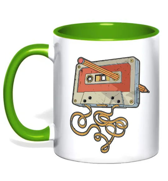 Чашка с цветной ручкой Касета з олівцем Лаймовый фото