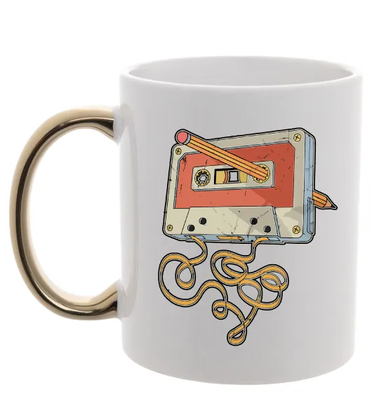 Чашка с цветной ручкой Касета з олівцем Золото фото