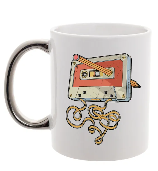 Чашка с цветной ручкой Касета з олівцем Серебро фото