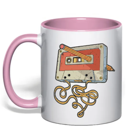 Чашка с цветной ручкой Касета з олівцем Нежно розовый фото