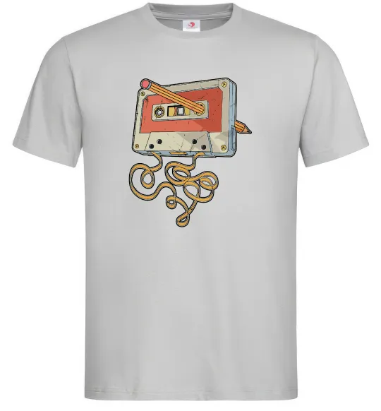 Мужская футболка Касета з олівцем Серый фото