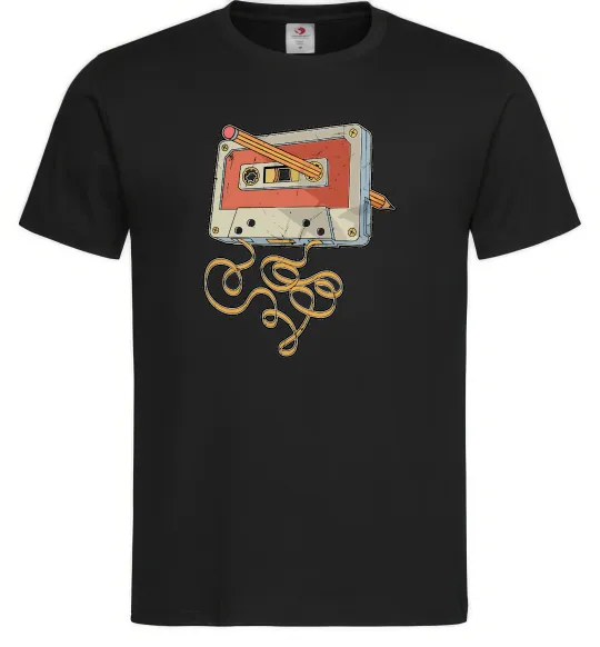 Мужская футболка Касета з олівцем Черный фото