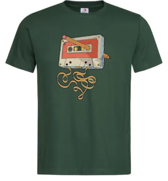 Мужская футболка Касета з олівцем Темно-зеленый фото