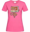 Женская футболка Касета з олівцем Ярко-розовый фото