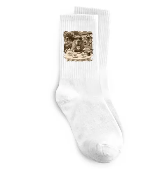 Носки Капібара з чаєм Белый фото