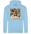 Мужская толстовка (худи) Капібара з чаєм Голубой фото