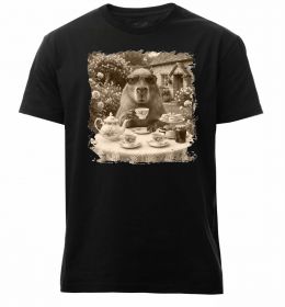 Мужская премиум футболка Капібара з чаєм