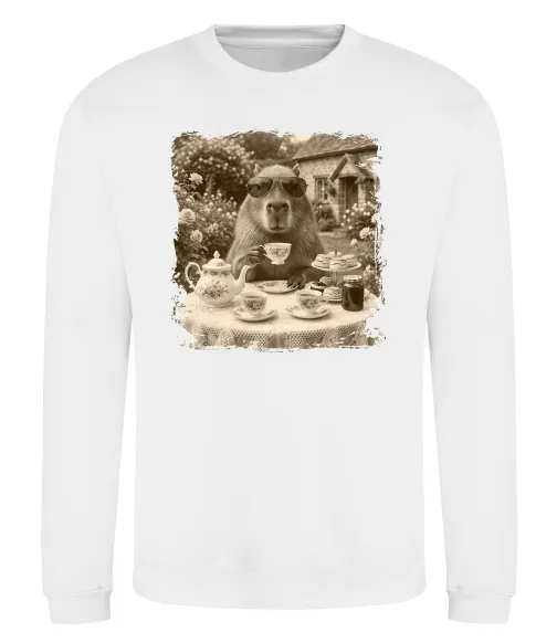 Свитшот Капібара з чаєм Белый фото