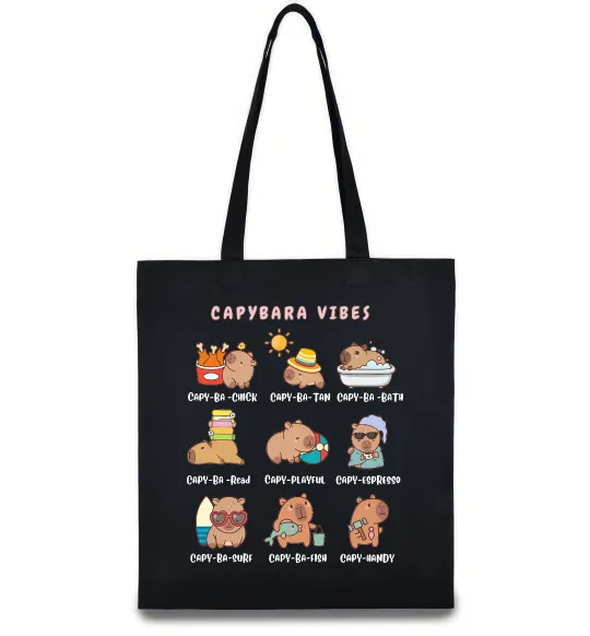Эко-сумка Capybara vibes Черный фото