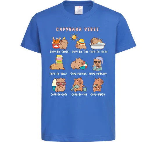 Детская футболка Capybara vibes Ярко-синий фото