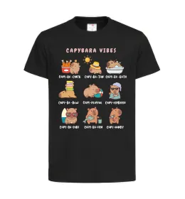 Дитяча футболка Capybara vibes Чорний фото