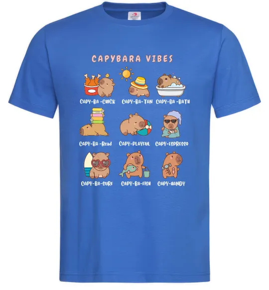 Мужская футболка Capybara vibes Ярко-синий фото
