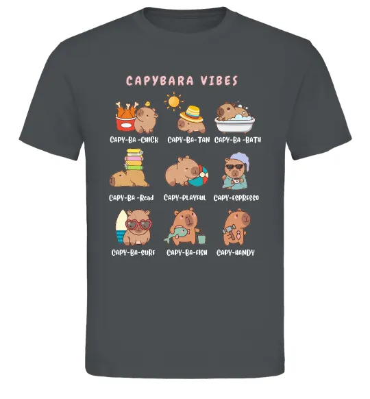 Мужская футболка Capybara vibes Графит фото