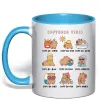 Чашка с цветной ручкой Capybara vibes Голубой фото