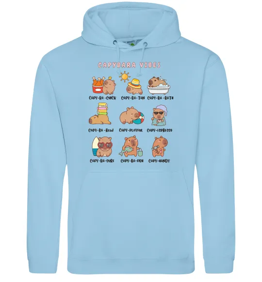 Женская толстовка (худи) Capybara vibes Голубой фото