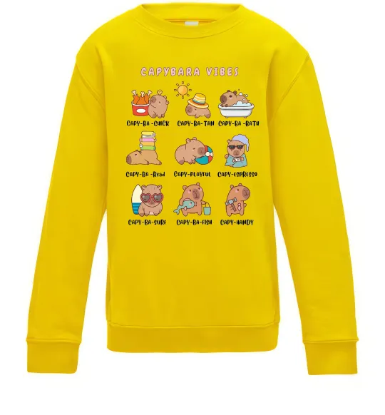 Детский Свитшот Capybara vibes Солнечно желтый фото