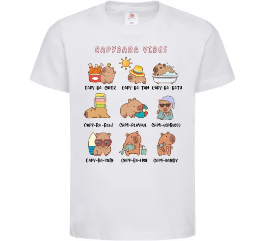 Детская футболка Capybara vibes Белый фото