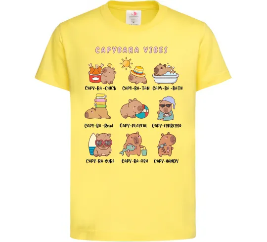 Детская футболка Capybara vibes Лимонный фото