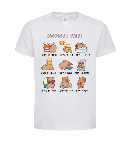 Дитяча футболка Capybara vibes Білий фото