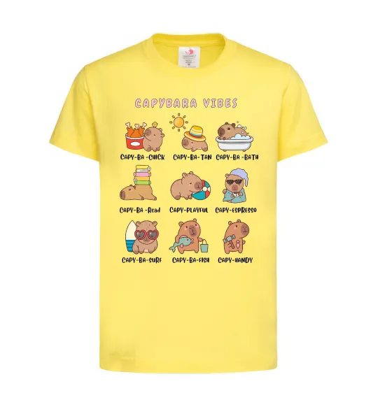 Дитяча футболка Capybara vibes Лимонний фото