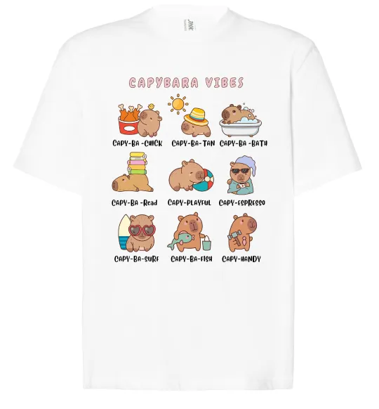 Футболка Оверсайз Capybara vibes Белый фото