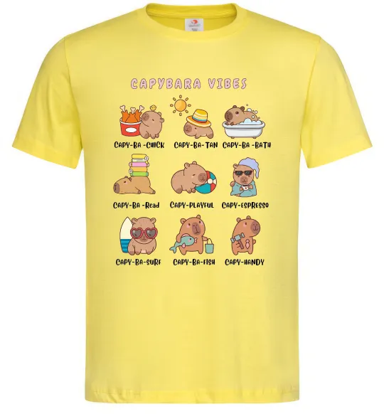 Мужская футболка Capybara vibes Лимонный фото