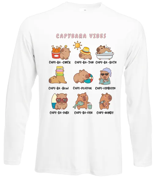 Лонгслив Capybara vibes Белый фото