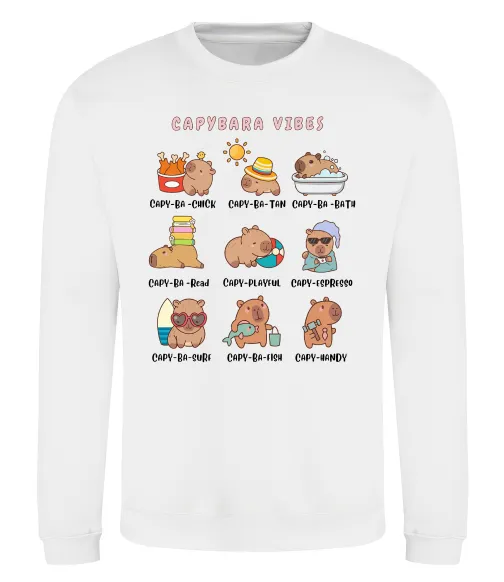 Свитшот Capybara vibes Белый фото