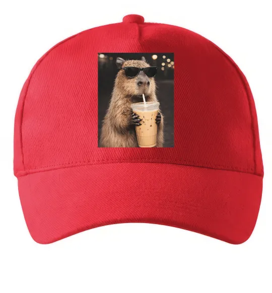 Кепка Capy-bubble tea Красный фото