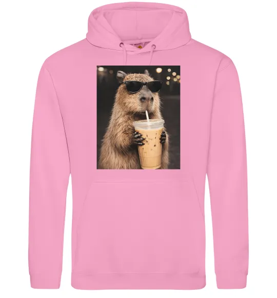 Мужская толстовка (худи) Capy-bubble tea Розовый фото
