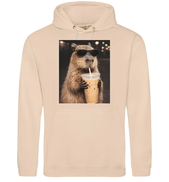 Мужская толстовка (худи) Capy-bubble tea Песочный фото