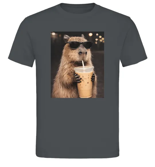 Мужская футболка Capy-bubble tea Графит фото