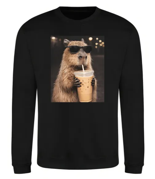 Свитшот Capy-bubble tea Черный фото