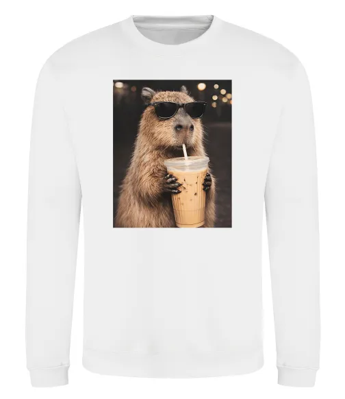 Свитшот Capy-bubble tea Белый фото