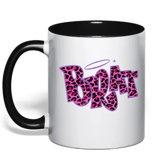 Чашка с цветной ручкой Brat y2k style Черный фото