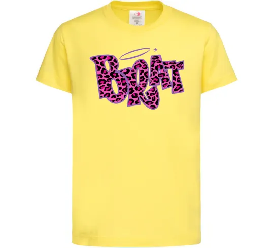 Детская футболка Brat y2k style Лимонный фото