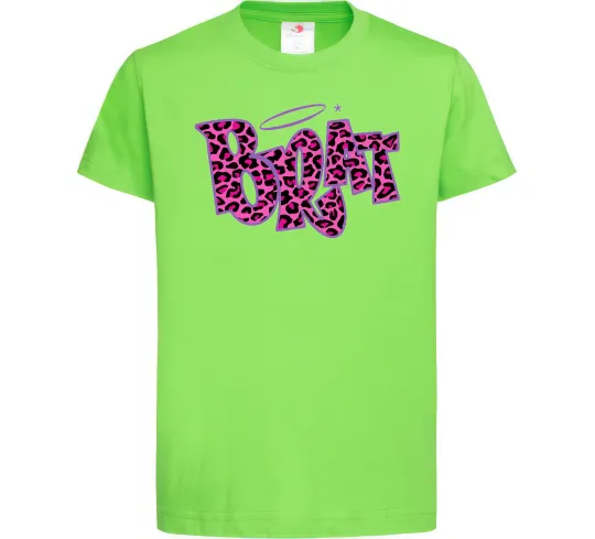 Детская футболка Brat y2k style Лаймовый фото