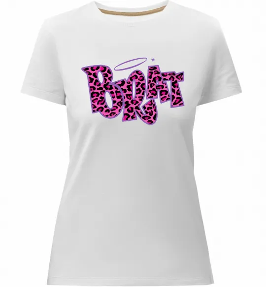 Женская премиум футболка Brat y2k style Белый фото