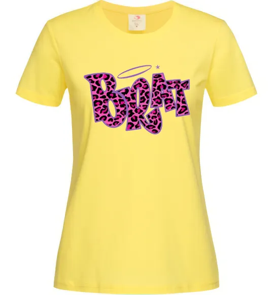 Женская футболка Brat y2k style Лимонный фото