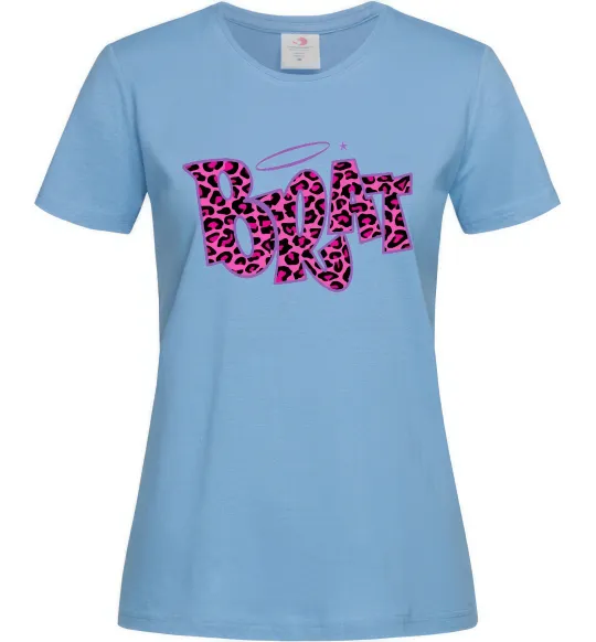 Женская футболка Brat y2k style Голубой фото