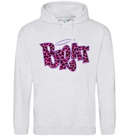 Мужская толстовка (худи) Brat y2k style Серый меланж фото