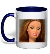 Чашка з кольоровою ручкою Barbie meme Глибокий темно-синій фото