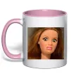 Чашка з кольоровою ручкою Barbie meme Ніжно рожевий фото