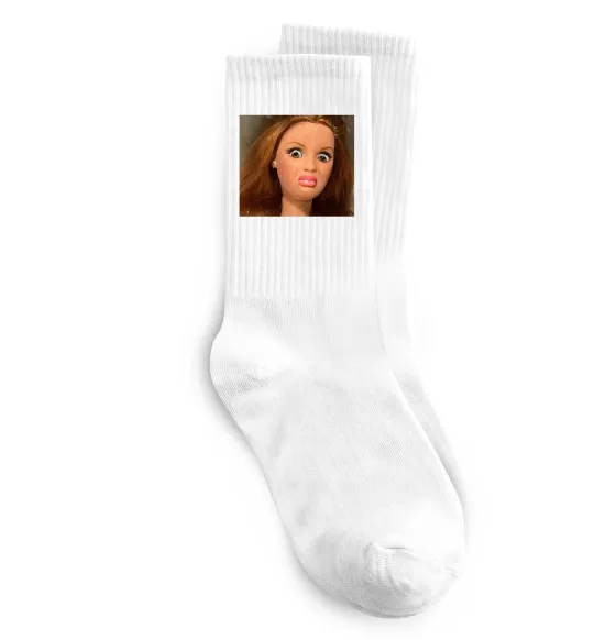 Носки Barbie meme Белый фото